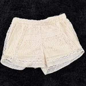 My Michelle Cream Lace Women Shorts
